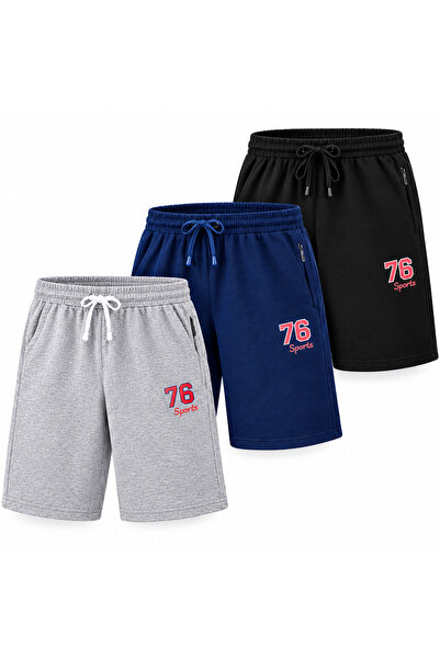Generic Brand Shorts for Man with Elastic Waistband and Pockets, 3 Colors