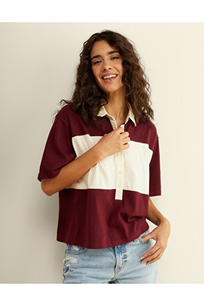AMERICAN EAGLE AE Striped Rugby Polo T-Shirt