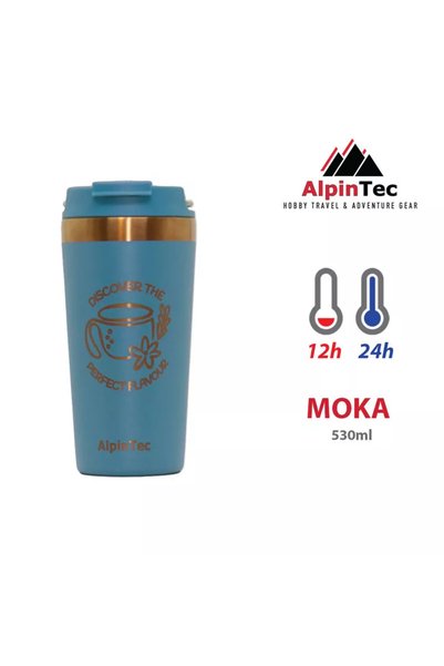 AlpinTec Ανοξείδωτη Θερμοκούπα 530ml Moka 97 - Μπλε