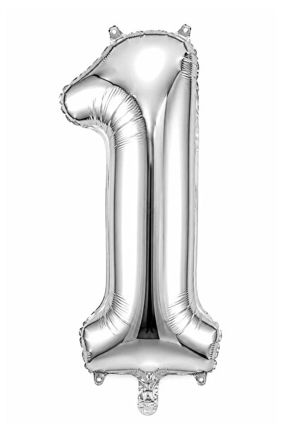 Çemrek Süs Parti 1 Figure Silver Color Foil Balloon 100cm