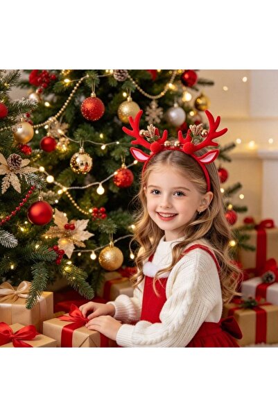 Kmt Style Decorative Christmas headband with stiff reindeer antlers, suitable...