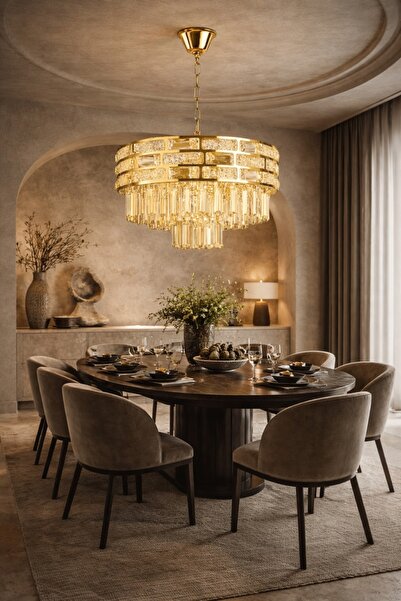 Magic Time Gilded Crystal Chandelier 6 Bulbs - Brivon