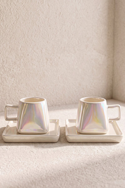 Perotti Ecroia Porcelain Coffee Cup Set for 2 People