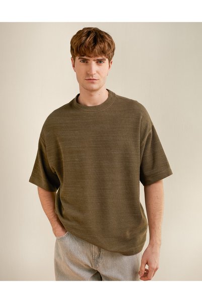 AMERICAN EAGLE AE Oversized Textured Knit T-Shirt