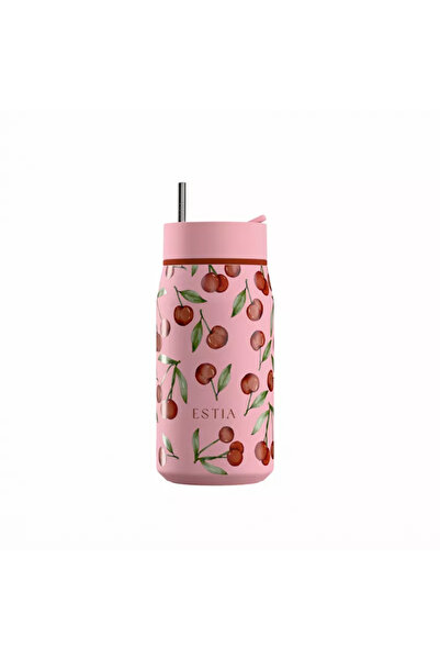 Estia Home Art Ανοξείδωτο Θερμός Κύπελλο Φακός Κεράσι Τριαντάφυλλο 360ml Εστία