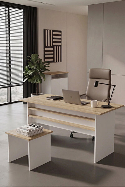 KODIGU Palma Ofis Takımı | 140x60cm Ofis Çalışma Masası | Ofis Dolabı | Sehpa...