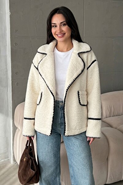 Aysan Moda Valley Kadın Kruvaze Yaka Teddy Mont
