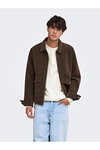 Only & Sons Jack Jones Only&Sons Men's Brown Suede Jacket 22038798