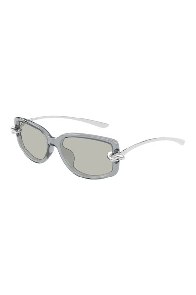 Bottega Veneta BV1440SA 004 Grey Silver Knot Rectangle Gunes Gozlugu
