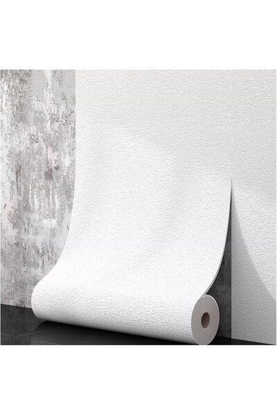Vivendo Rolă de tapet autoadeziv 3D cu model în relief 280 x 50 cm, moale la atingere, rezistent la apă, Alb