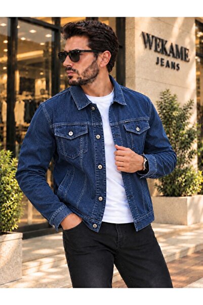 WKM Men's Jean Denim Standard Fit Jeans Jacket