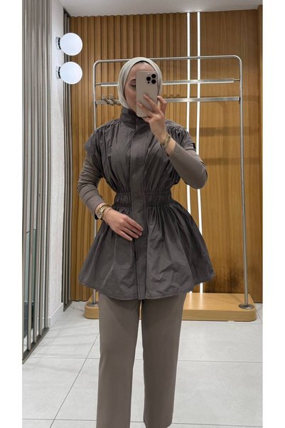 Jupe Kadın Örme Kumaş Tafta Yelekli Üçlü Takım 8677