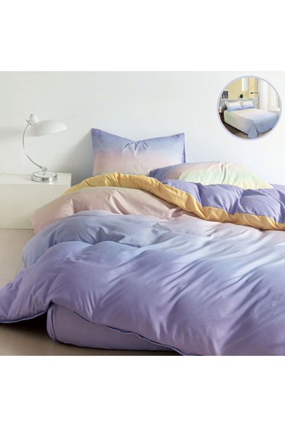 Pucioasa Home Lenjerie de pat cu 2 fete, policoton, 4 piese, pat 2 persoane, ...