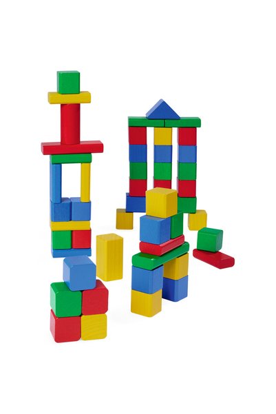 Eichhorn Set de construcție Blocuri din lemn colorate 50 de piese