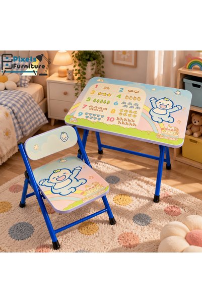PixelsFurniture مجموعة مكتب وكرسي دراسة للأطفال من بكسل الأثاث, طاولة متعددة ...