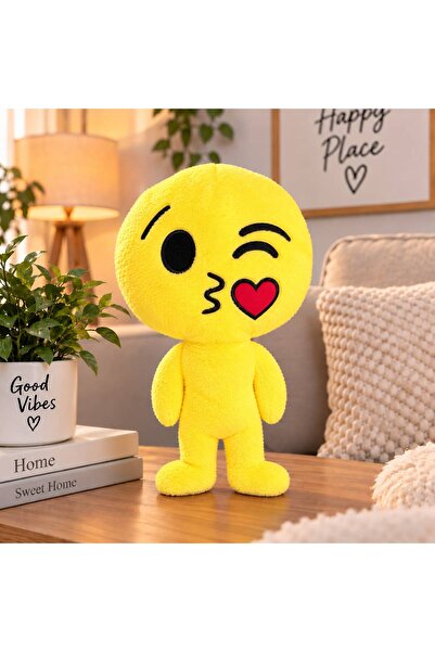 30 cm Sarı Emoji Peluş Oyuncak – Sevimli ve Eğlenceli Yüz İfadeleri – Model Seçenekli