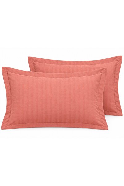 ALCANT Set 2 fete de perna damasc bumbac 50x70 cm - ORANGE