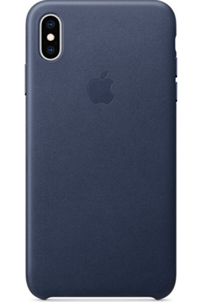 Apple Leather Case iPhone XS Max Σκούρο Μπλε