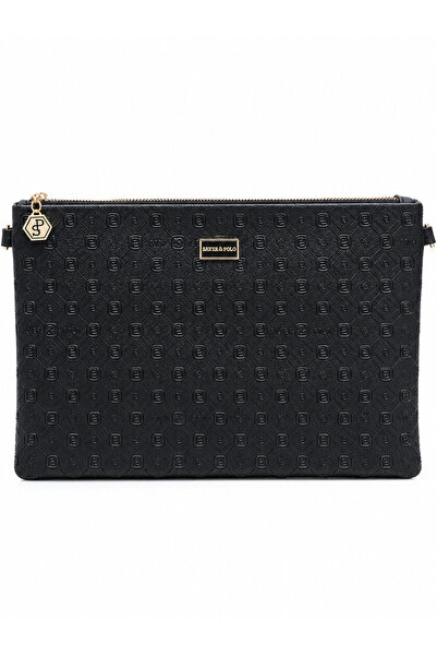 Silver Polo Schwarz - Schwarze Nv1034 Damen-Portfolio-Clutch