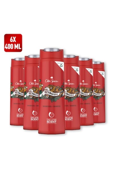 Old Spice Gel de duș, Old Spice, Bearglove, 6x400ml