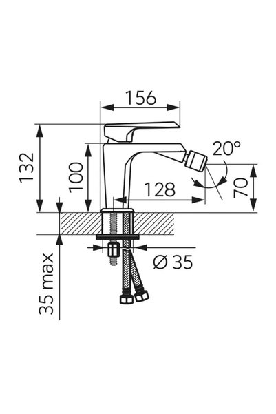 Vivis Baterie bideu BRINA cu aerator, cromată