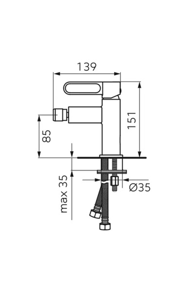Vivis Baterie bideu ZAFFIRO cu aerator, alb mat