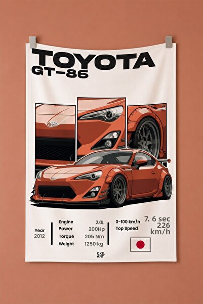 gxe.art TOYOTA GT-86 Tapiserie decorativă de perete