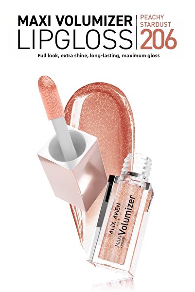 Alix Avien Maxivolumizer Lipgloss 206 - Peachy Stardust - Lasting and Moistur...