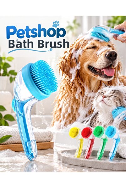 OtoTech Dog and Cat Brush with Shampoo Compartment and Silicone Tip, Practica...
