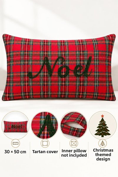 desicap New Year Themed Stone Printed Decorative Throw Pillow Cover – 30 × 50 cm – 1 Piece