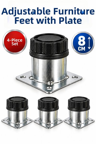 Alıç Picior de mobilier reglabil cu blat, 8 cm, set de 4 |   Picior de masă d...