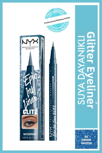 NYX Professional Makeup محدد عيون إيبي إنك لاينر جليتز - دينم دازل
