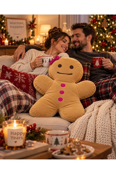 NUNU 40 cm Cookie Man Plush Toy Soft Christmas Decor Decorative Christmas Plush Gift