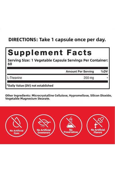 force factor Extra Strength Theanine 200Mg 60 Veg