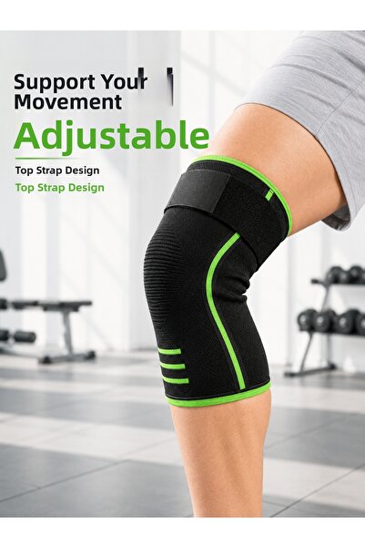 Generic Brand Sports Knee Brace with Upper Support Band, Flexible Knitted Kne...