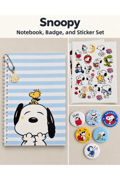 Punky Design Snoopy A5 Spiral-Bound Lined Notebook 80 Sheets, 6 Pieces of 44 ...