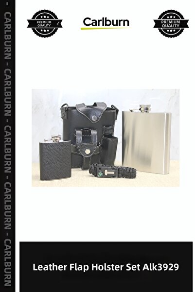 Carlburn Special Production Set Accessory Gift Flask Set with Leather Case Al...