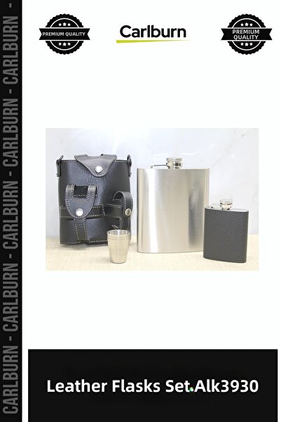 Carlburn Special Edition Set Gift Accessory Set with Leather Case Flask Set