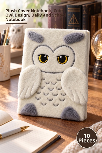 Yenilig 10 Harry Potter Owl Themed Plush Notebooks – Notepad with Plush Cover...