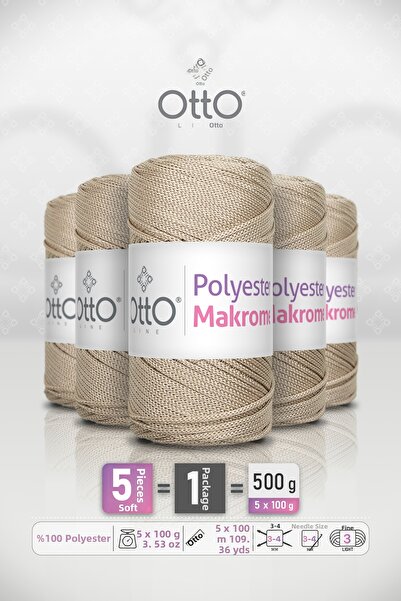 OTTO LINE ΠΟΛΥΕΣΤΕΡ ΜΑΚΡΟΜΕ • Μπεζ • Συσκευασία 5 τεμαχίων × 100 γρ / 100 μ •...