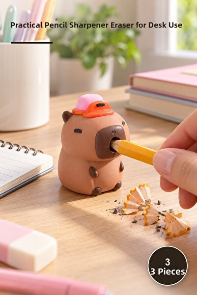 Yenilig 3 Pcs Pencil Sharpener and Eraser – Practical Pencil Sharpener Eraser...