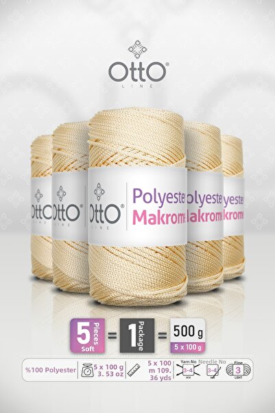 Generic Brand ΠΟΛΥΕΣΤΕΡ ΜΑΚΡΟΜΕ • Κρεμ Χρώμα • Συσκευασία 5 τεμαχίων × 100 γρ...