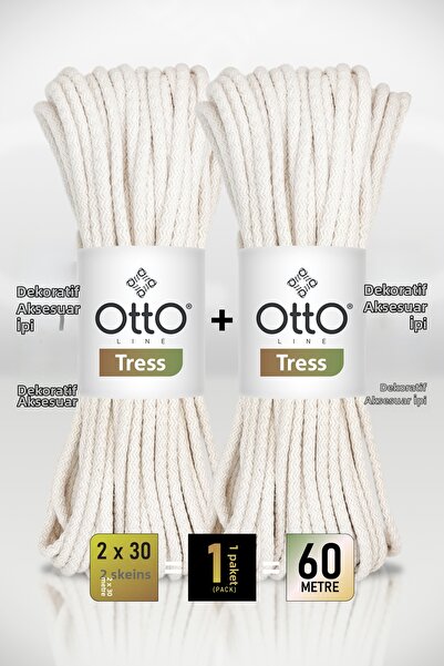 OTTO LINE Tress • Ecru (5014) • 2-Pack × 30 m / 500 Gr • 6 mm • Cotton Cord R...