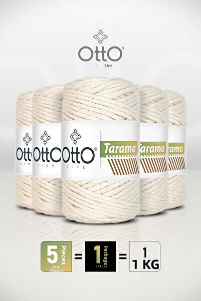 OTTO LINE Tarama • Cream (3015) • 5-Pack × 200 Gr / 60 m • 3 mm • Cotton Comb...