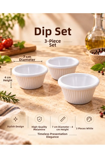 PALU GASTRO Set of 3 Melamine Sauce Bowls 7 cm Mini Sauce Bowls Red / White / Black Color