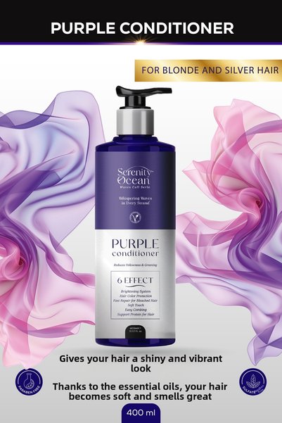 Serenity Ocean Vegan Purple Hair Conditioner 400 ml Does Not Contain Sls-Paraben-Salt