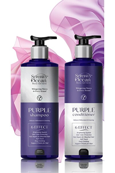Serenity Ocean Vegan Purple Shampoo & Purple Conditioner Dual Care Set (400 m...