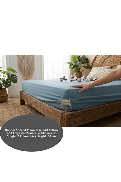 ayçiçek home Single Rubberized Sheet 100/200 Bed Size 2 Pillowcases