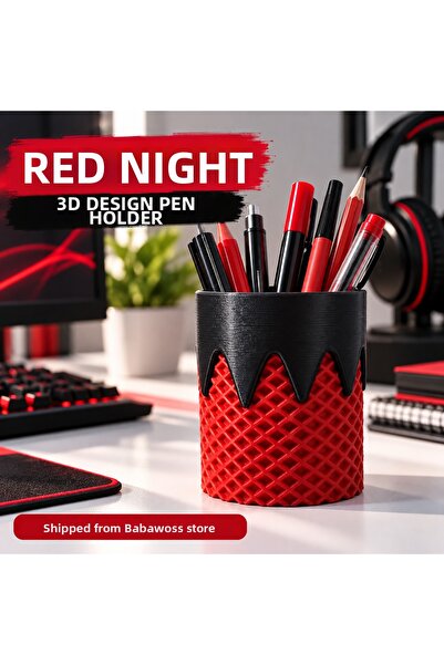babawoss 3d yazıcı makina parçaları ürün tasarım Θήκη για στυλό σε σχήμα χωνι...