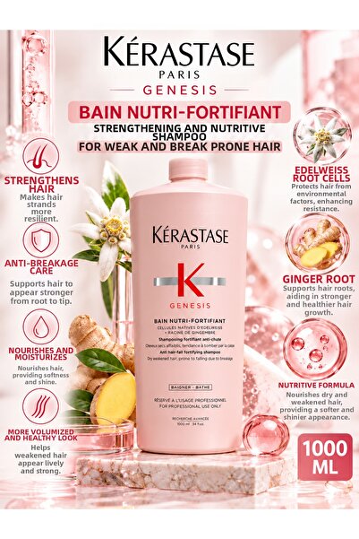 Kerastase جينيسيس باين نوتري-فورتيفينت 1000 مل – شامبو مغذي ومقوي للشعر مضاد ...